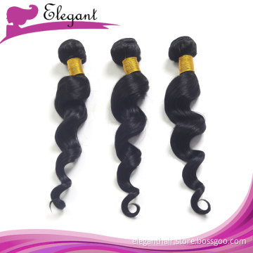 Peruvian Virgin Hair Loose Wave Extension Unprocessed Virgin Curly Hair Natural Black Peruvian Hair